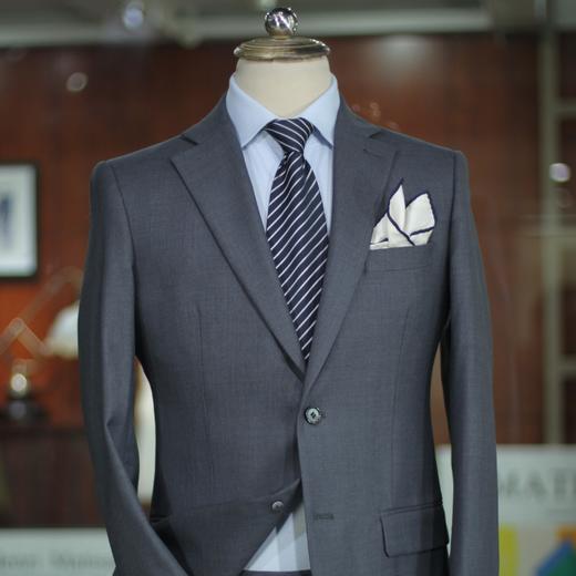 男士全毛款单排两粒扣平驳领西装套装 两色可选 商品图6