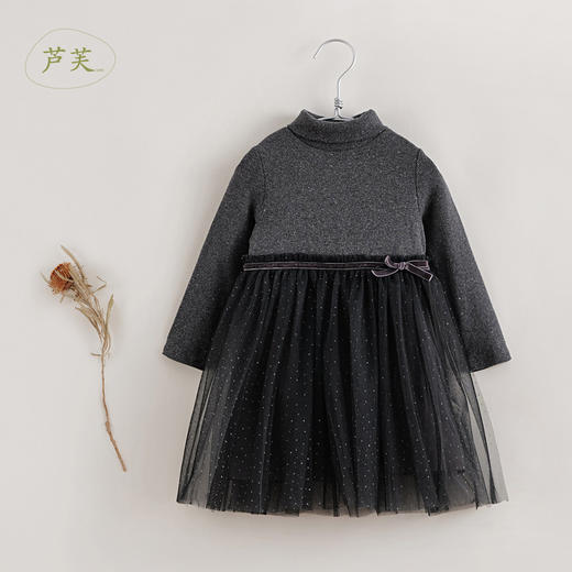 【马克珍妮 芦芙】新款秋装 弹力舒适高领网纱连衣裙221088 商品图3