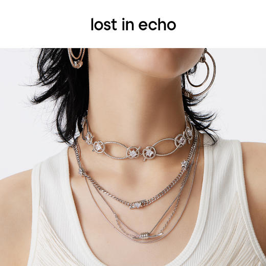 lost in echo 2022秋季绳结锆石装饰chocker项链轻奢项圈 商品图2