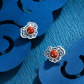 子佩集【半江红】S925银南红复古国潮耳钉【ZSCH-TRS31621】2209