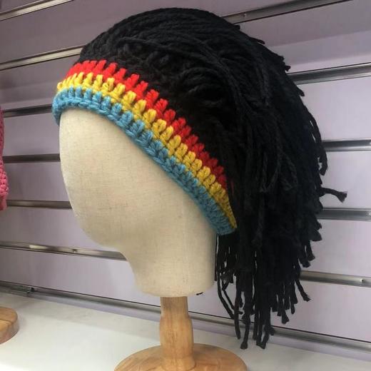 抖音秦一豪同款假发毛线帽雷鬼脏辫欧美保暖针织帽搞笑抖音个性 商品图4