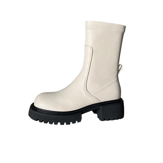 【服饰鞋包】韩国欧尼～粗跟厚底短靴女2022年秋冬新款短筒网红弹力瘦瘦靴 商品图4