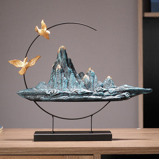 中式山水客厅摆件创意玄关工艺品室内办公室桌面装饰酒柜开业礼品 商品图1