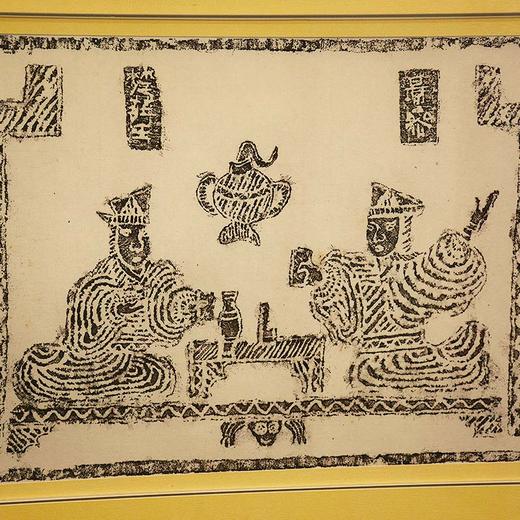 《二桃杀三士画像石》90年代馆藏汉代画像石原拓已裱框（非复制品）著录于文化艺术出版社出版的《汉画解读》 商品图4