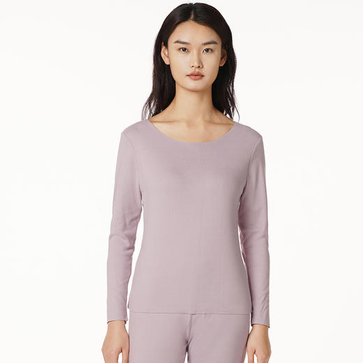 都市丽人轻暖5至15度女士特殊面料套装阳离子罗纹绒薄套装保暖衣LW21A7 商品图0