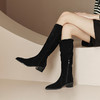 简约百搭款，尖头低跟长筒靴HCY-3156 商品缩略图12