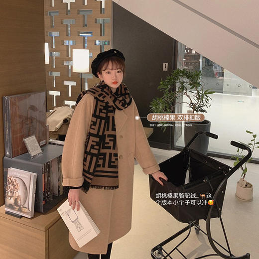 金蘑菇菇【黑标骆驼绒】定制面料！比羊绒更珍贵！休闲双面呢大衣 商品图0