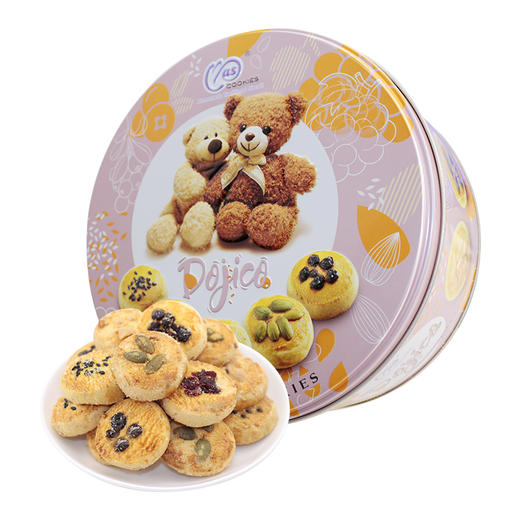 马来西亚进口 麦阿思小熊松脆坚果曲奇饼干礼盒400克 早餐零食 商品图0