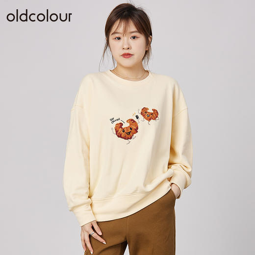oldcolour2021秋商场同款圆领设计感小众休闲卫衣女N33023316 商品图0