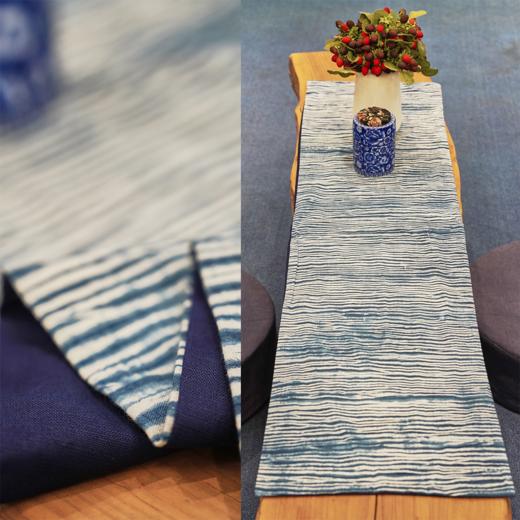 【林栖设计小店】东阳蓝染茶席（可作围巾）【预售25天内发货】 商品图3