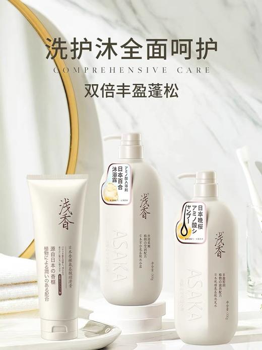 浅香日本氨基酸(500g洗发水+500g沐浴露)+顺滑膏260g 商品图1