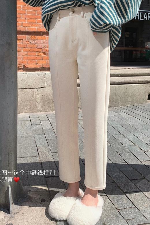 金蘑菇菇【海岛绒9分裤】微宽松高腰直筒垂感九分休闲裤 商品图5