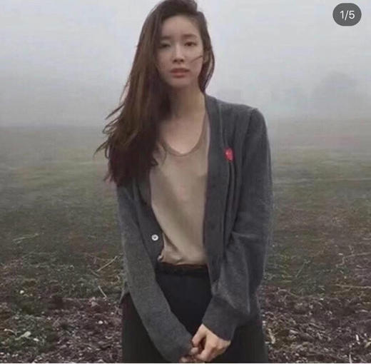 日系潮牌川久同款双心开衫女爱心毛衣保玲情侣针织衫PLAY亲子外套 商品图3