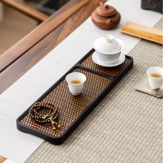 复古席面茶盘功夫茶具干泡盘重竹小型茶台家用茶托盘单层壶承果盘 商品图4