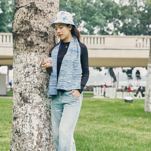 【林栖设计小店】东阳蓝染茶席（可作围巾）【预售25天内发货】 商品图6