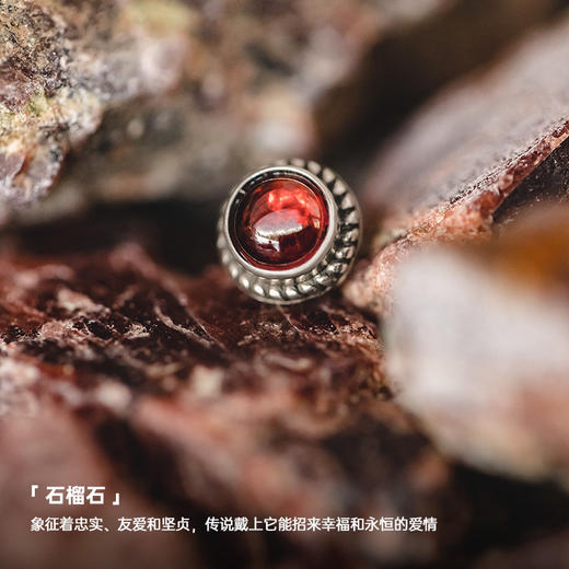 马登女装 vintage摩根银币耳钉S925纯银石榴石绿松石简约复古耳饰 商品图2