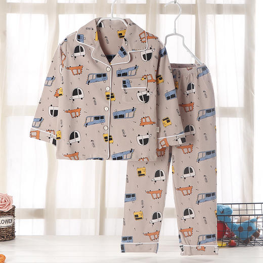 【纯棉磨毛儿童家居服 睡衣】春秋家居服中童睡衣睡裤套装 无荧光剂妈妈更放心 舒适透气排湿吸汗 商品图3