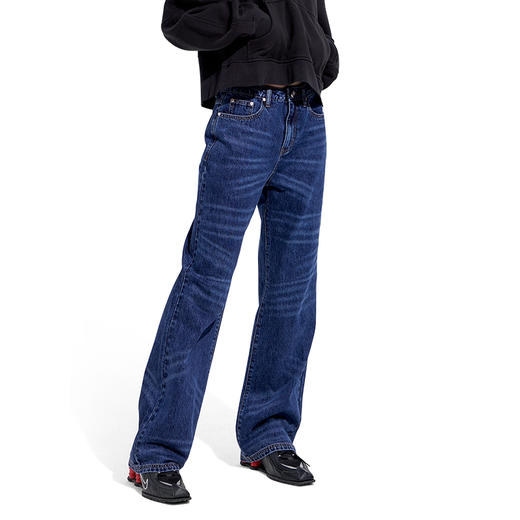 NUTH“波斯朋克”｜水洗做旧猫须牛仔裤复古修身直筒牛仔裤 商品图0