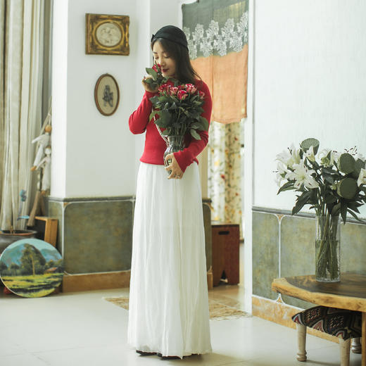 【林栖设计小店】【现货】2022秋冬新品原创复古收腰显瘦百搭打底针织毛衣女上衣 1924159 商品图3