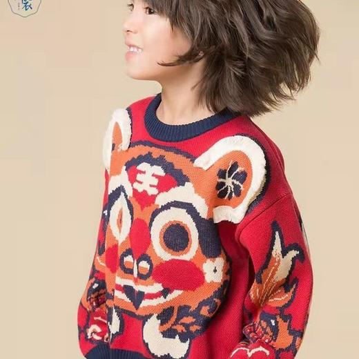 亲子装保暖针织毛衣虎年儿童拜年服小童毛衣中国风潮 商品图4