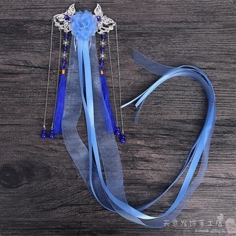 Lolita古典发饰头饰配饰女发夹边夹顶夹飘带古风古装汉服流苏对夹 商品图6