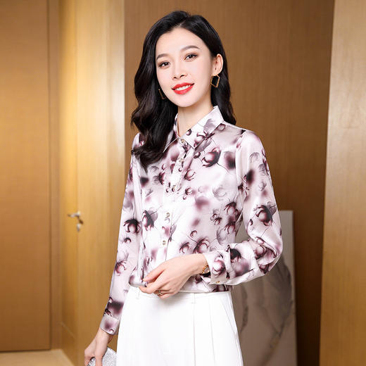 ASE-9205印花立领气质优雅女士衬衫 商品图3