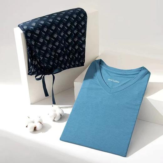 【超细莫代尔】SCHIESSER 德国舒雅铂雅高端超细莫代尔短袖长裤家居套装99/19534H 商品图2