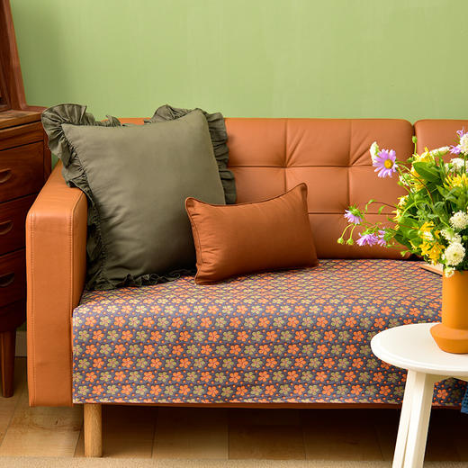 小花花沙发巾四季防滑纯棉沙发盖巾 商品图1