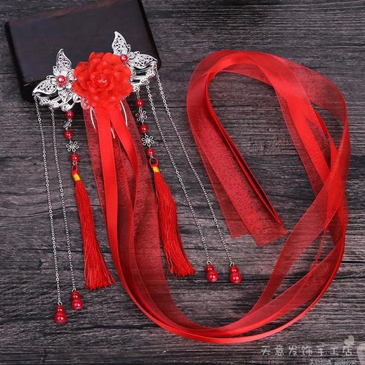 Lolita古典发饰头饰配饰女发夹边夹顶夹飘带古风古装汉服流苏对夹 商品图1