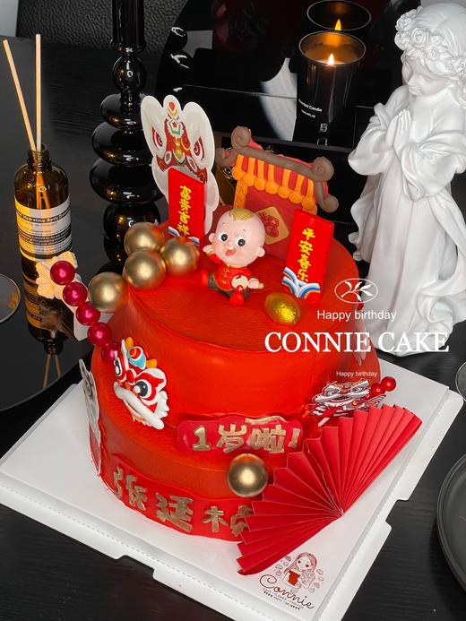 【1053】醒狮宝宝周岁百天蛋糕 商品图2