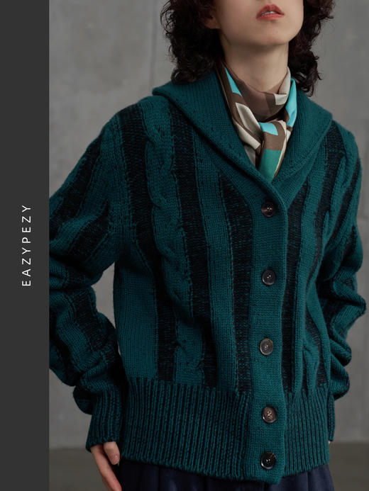 EAZYPEZY 2022AW 唐顿庄园2.0青果领羊绒羊毛开衫外套 商品图3