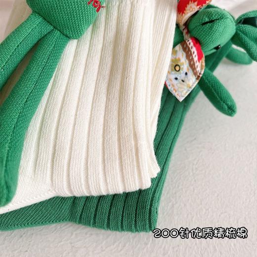 欧货爆款!春季BV绿立体刺绣玩偶兔袜子女外穿小皮鞋显瘦JK堆堆袜 商品图3