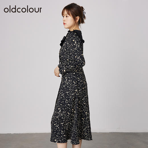 oldcolour2021秋商场同款娃娃领碎花宽松显瘦减龄连衣裙N33103399 商品图1