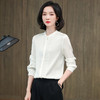 ASE-3392重磅真丝衬衫女长袖宽松职业百搭简约气质风琴褶衬衣秋桑蚕丝上衣 商品缩略图1