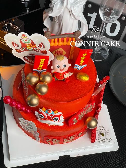 【1053】醒狮宝宝周岁百天蛋糕 商品图3