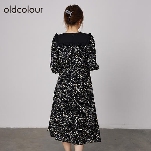 oldcolour2021秋商场同款娃娃领碎花宽松显瘦减龄连衣裙N33103399 商品图3
