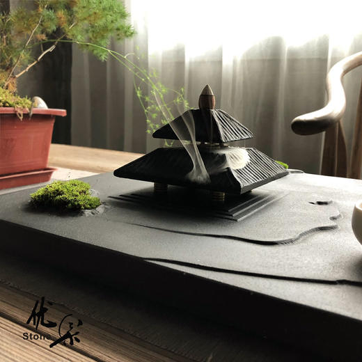 天然乌金石茶盘排水茶台倒流香茶海中式干泡台黑曜石茶托功夫茶具 商品图5