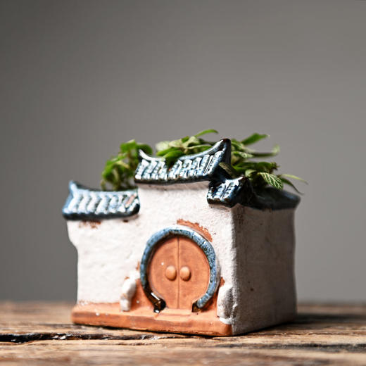 文竹多肉花盆陶瓷禅意房子家居装饰品摆件客厅创意微景观植物盆栽 商品图5