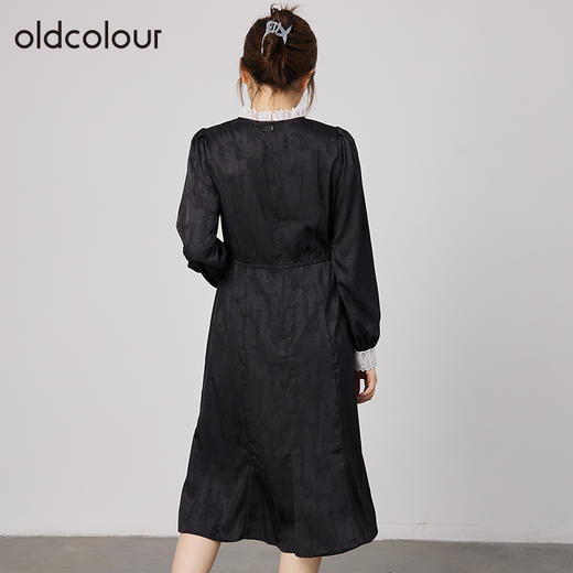 oldcolour春秋商场同款温柔气质灯笼袖长袖连衣裙N33103505 商品图3