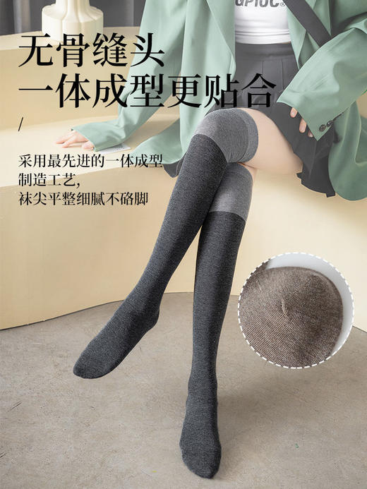 过膝长筒无骨袜子女纯棉高筒夏天薄款春秋季过膝盖大腿长袜 商品图1
