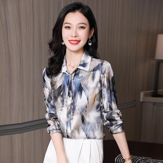 ASE-9208时尚优雅气质印花女士衬衫 商品图2