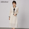 oldcolour2021秋商场同款纯色简约气质高腰显瘦连衣裙N33103398 商品缩略图0