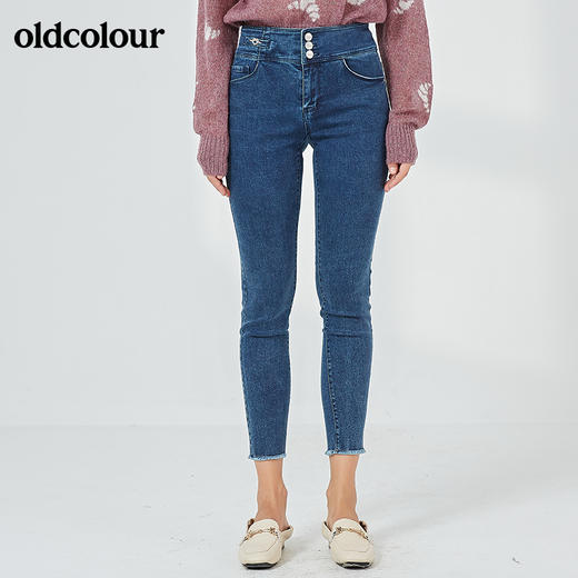 oldcolour2021秋季商场同款气质紧身显瘦水洗牛仔裤N33113303 商品图0