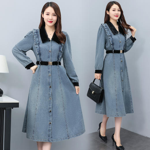 秋装新品，时尚韩版牛仔连衣裙HR-QY22909 商品图4