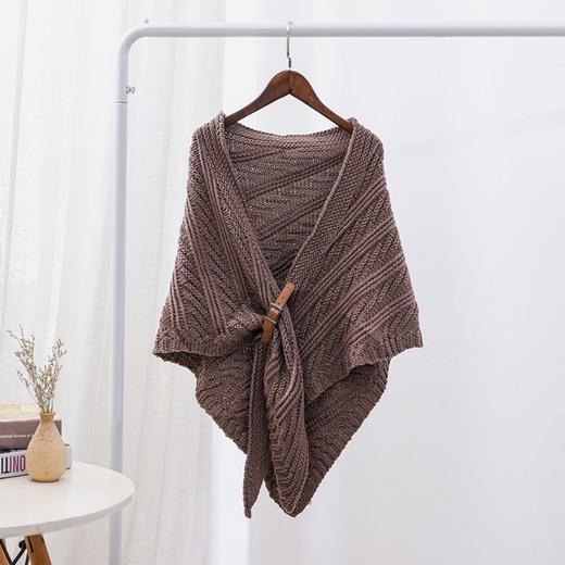 韩版春秋款针织毛线披肩皮带扣三角围巾披肩时尚百搭直播网红同款 商品图8