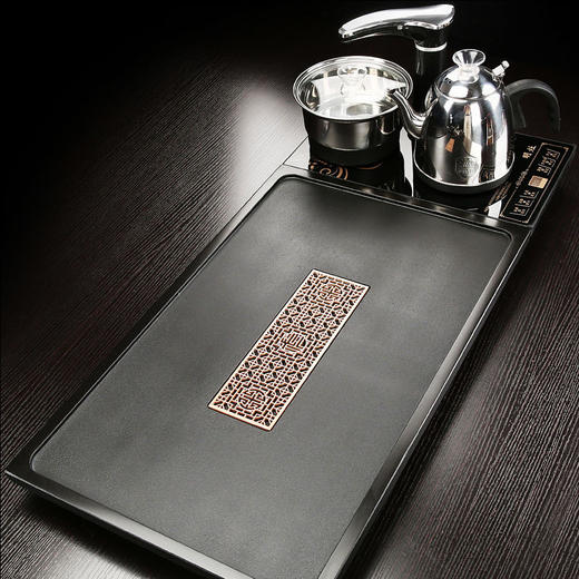 家用整块乌金石茶盘套装功夫茶具全自动电磁炉雾化流水泡茶台 商品图2