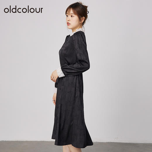oldcolour春秋商场同款温柔气质灯笼袖长袖连衣裙N33103505 商品图1