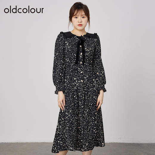 oldcolour2021秋商场同款娃娃领碎花宽松显瘦减龄连衣裙N33103399 商品图2