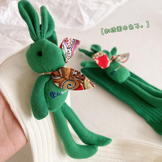 欧货爆款!春季BV绿立体刺绣玩偶兔袜子女外穿小皮鞋显瘦JK堆堆袜 商品图2