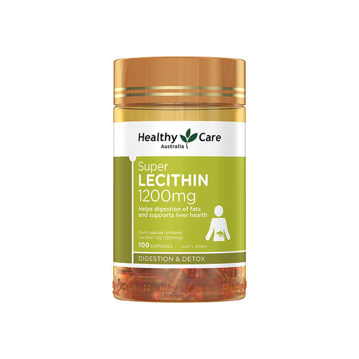 【跨境】HealthyCare大豆卵磷脂胶囊100粒/瓶 商品图0